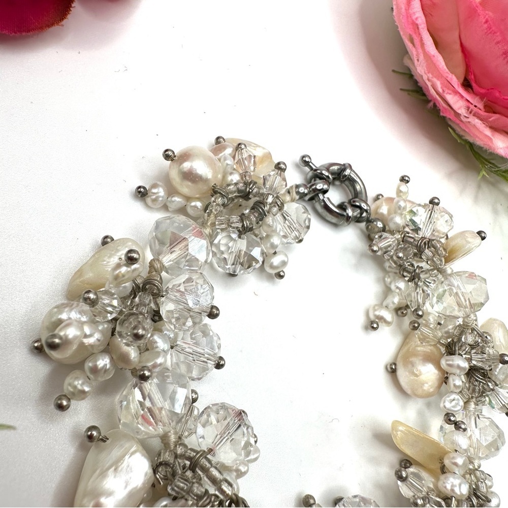 NEW⚜️Baroque Freshwater Pearl & Crystal Beaded CUSTOM MADE Bracelet - Picture 4 of 7